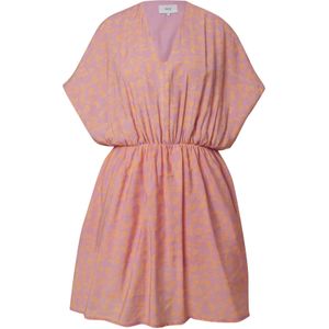 MAKIA - Snug - Zomerjurk - Oranje/Rosa - Dierenprint - Korte Lengte