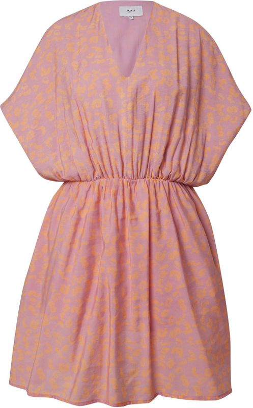 MAKIA - Snug - Zomerjurk - Oranje/Rosa - Dierenprint - Korte Lengte