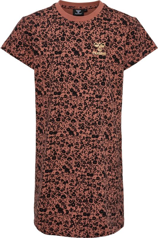 Hummel - Jurk - Bruin - Katoen - Knielengte - Normale Pasvorm - Kwartmouw