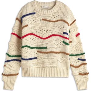 Thinking MU Trui 'Candela'  crème / groen / rood