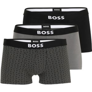 BOSS Boxershorts  stone grey / zwart / wit