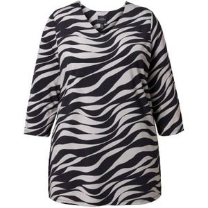 Ulla Popken Shirt  donkerbeige / zwart