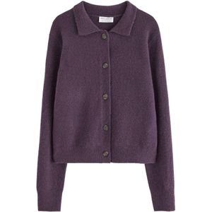 Lindex Gebreid vest 'Pia'  aubergine