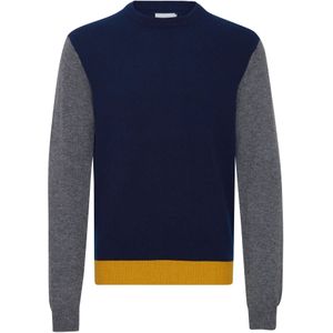 Casual Friday Trui 'Karl'  donkerblauw / geel / grijs gemêleerd