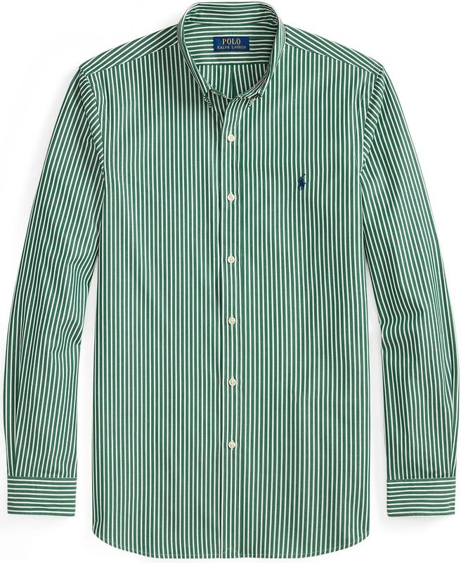 Polo Ralph Lauren - Zakelijk Overhemd - Groen/Wit - Slim Fit - Lange Mouw