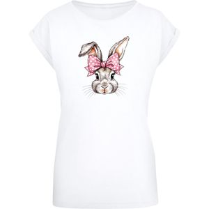 F4NT4STIC Shirt 'Niedlicher Hase mit Schleife'  lichtbruin / rosa / wit