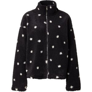 Monki Fleece jas  zwart / wit