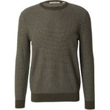 Only & Sons Trui 'ONSMORGAN'  olijfgroen / wit