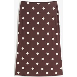 Bershka Rok  chocoladebruin / wit