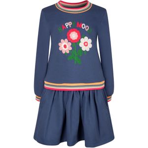 happy girls Jurk  enziaan / safraan / framboos / pastelrood