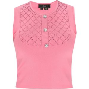 faina Gebreide top  lichtroze / zilver