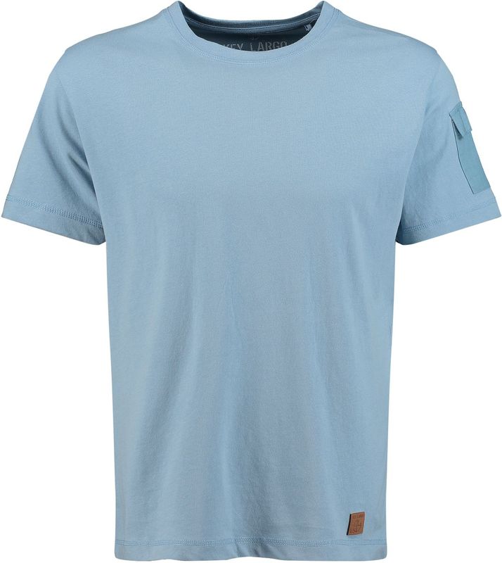 Key Largo - Cover - T-shirt - Koningsblauw - Jersey, Ronde Hals, Kwartmouw