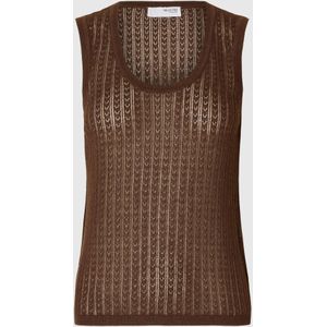 SELECTED Gebreide top  donkerbruin