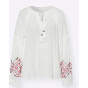 heine Blouse  ecru / lichtblauw / groen / rood