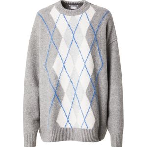 WEEKDAY Trui 'Jules'  navy / lichtgrijs / grijs gemêleerd / wit