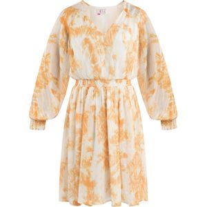 IZIA Jurk  lichtoranje / wit