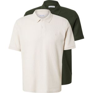 JACK & JONES Shirt 'JJEAUSTIN'  beige / donkergroen