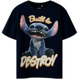 NAME IT Shirt 'NKMNILA STITCH'  navy / indigo / oranje / lichtroze