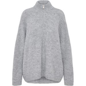 OTTO - LeGer by Lena Gercke - Gebreide Trui - Grey melange - Loose Fit met Ronde Halslijn