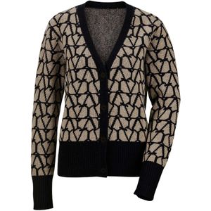 MADELEINE Gebreid vest  brokaat / zwart