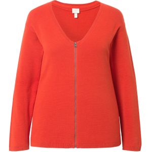 Ulla Popken Gebreid vest  lichtrood