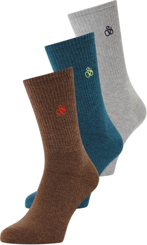 Scotch & Soda - Lot de 3 - Ras-du-cou - Blauw - Klassieke Sokken voor Man