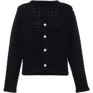 faina Gebreid vest  zwart