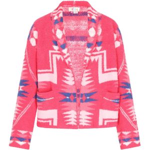 IZIA Gebreid vest  blauw / fuchsia / wit