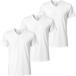 Nur Die - T-shirt - Wit - 3 Pack - V-hals - Kwartmouw