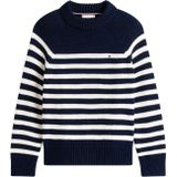 TOMMY HILFIGER - Trui - Blauw/Wit - Gestreept - Lange Mouwen