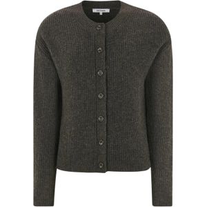 Soft Rebels Gebreid vest 'West'  donkerbruin