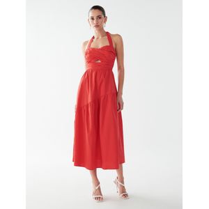 BWLDR Jurk 'LANA MIDI DRESS'  donkeroranje