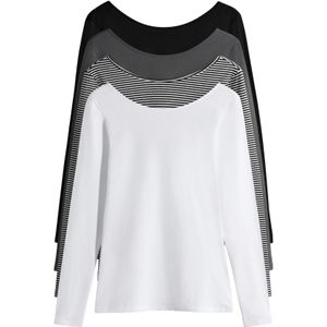 The Set Shirt  grijs / zwart / wit