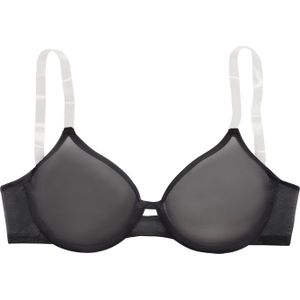 T-shirt Bh - Zwart - Microtouch - Met Beugel - Niet Gewatteerd