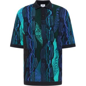 Carlo Colucci Shirt 'Erhard'  blauw / navy / neonblauw