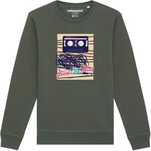 Watapparel Sweatshirt ' Good Old Mess '  olijfgroen / gemengde kleuren