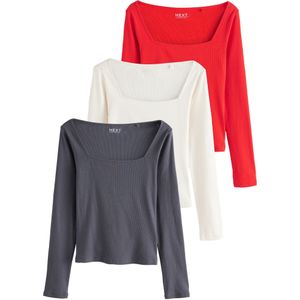 Next Shirt  grijs / rood / wit