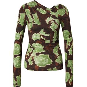 TOPSHOP Shirt 'AUDREY'  bruin / chocoladebruin / kiwi / pastelgroen