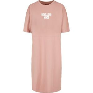 Merchcode Jurk 'Rebellious Minds'  oudroze / wit