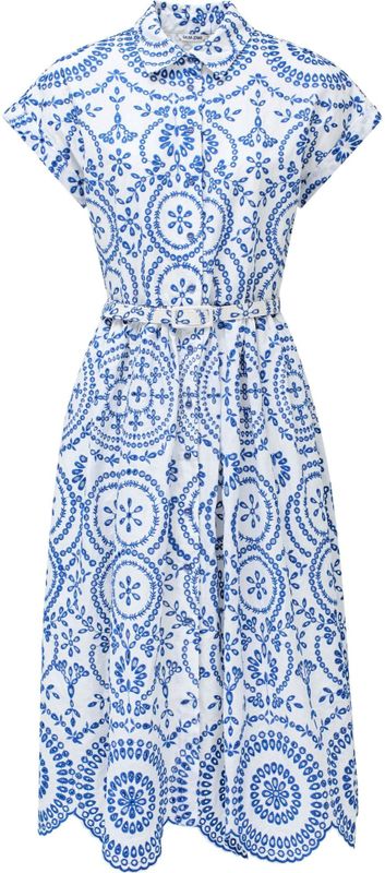 Salsa Jeans - Blousejurk - Blauw/Wit - Katoen - Knielengte