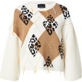 Marc Cain - Trui - Ecru - Geribbelde Kraag - Lange Mouw