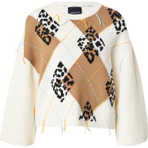 Marc Cain - Trui - Ecru - Geribbelde Kraag - Lange Mouw