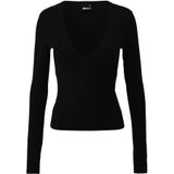 Gina Tricot - Shirt - Zwart - Lange Mouw - Slanke Pasvorm