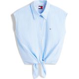 Tommy Jeans Blouse  lichtblauw / wit