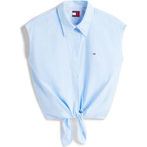 Tommy Jeans Blouse  lichtblauw / wit