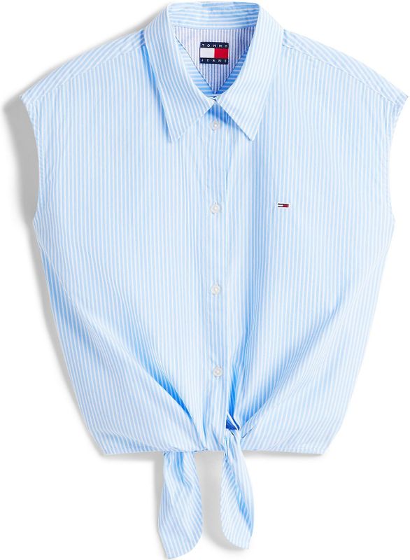 Tommy Jeans Blouse  lichtblauw / wit