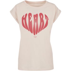 F4NT4STIC Shirt 'Valentinstag Herz '  sand / rood