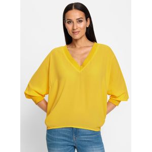 Blouse - Zonnegeel - 100% Polyester - Lange Mouwen