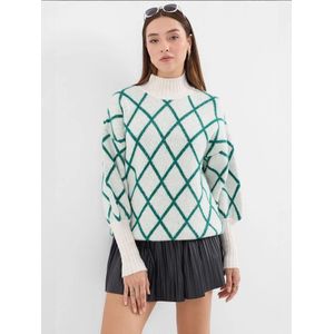 Bigdart Trui  jade groen / wit