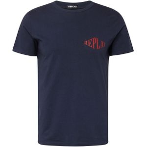 REPLAY Shirt  blauw / rood / wit